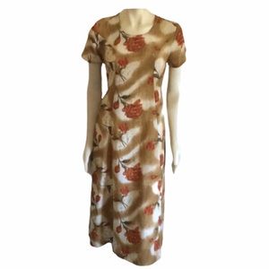 Orange and White Midi Dress